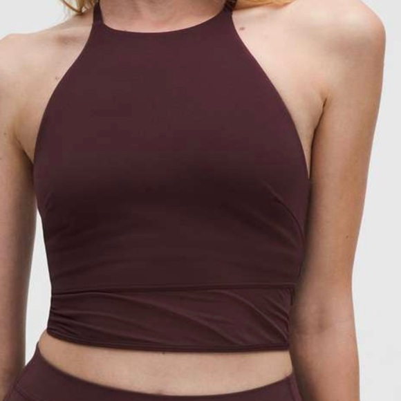 NWT Lululemon Nulu High Neck Mesh-Hem Tank/Bra - Goodnight Plum XL - Picture 1 of 4